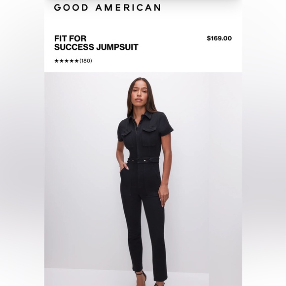 Good American Pants - NWT Good American Fit For Success Jumpsuit Black099
Small